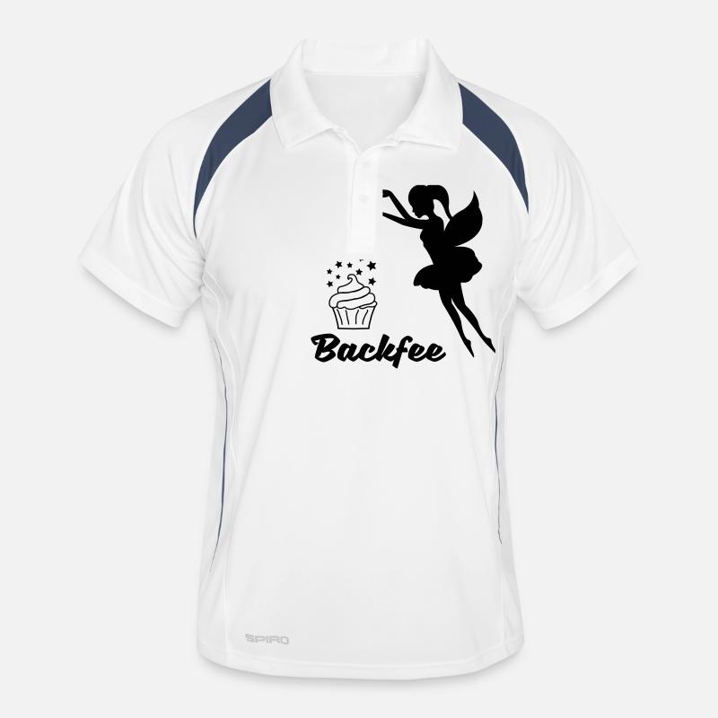 backfee_001 - Männer Polo atmungsaktiv - Weiß/Navy