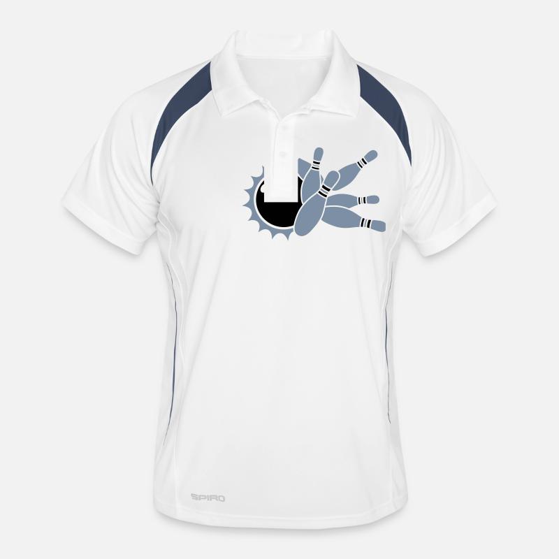 bowling, signe, écriture, grève, texte, logo, noir Polo respirant Homme