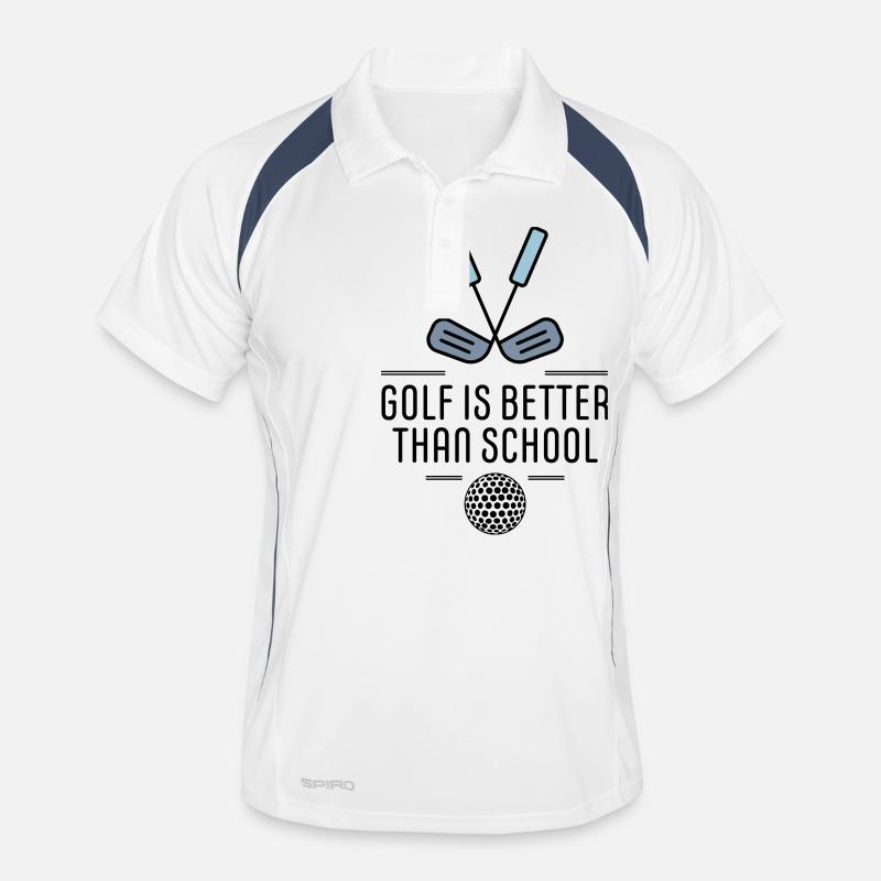 Golf - Männer Polo atmungsaktiv - Weiß/Navy