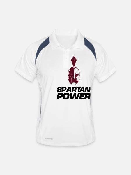 Spartan Power - Men's Polo breathable - white/navy - Front