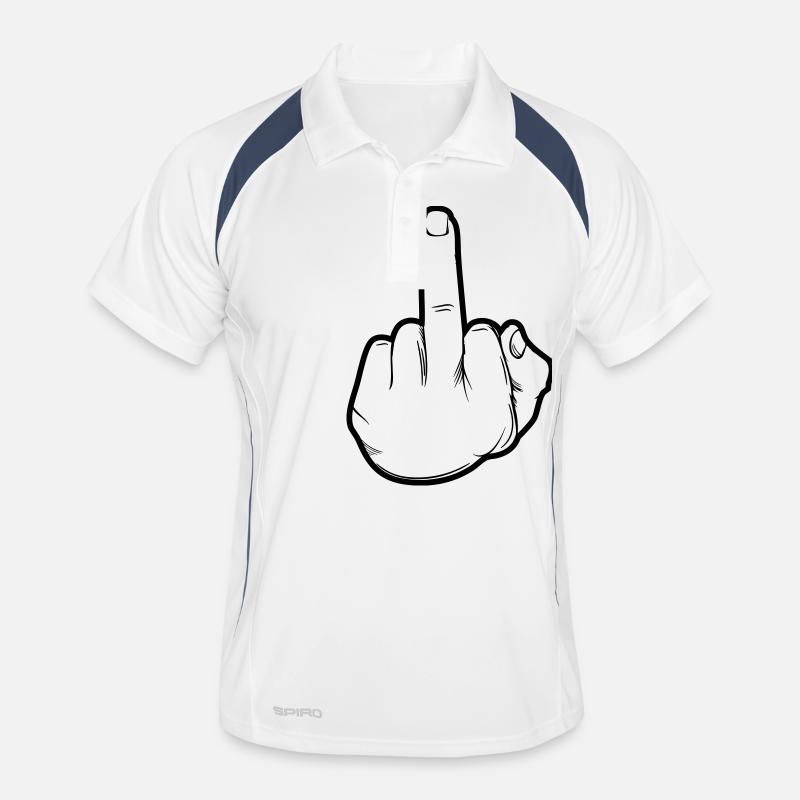 hand mittelfinger Männer Polo atmungsaktiv