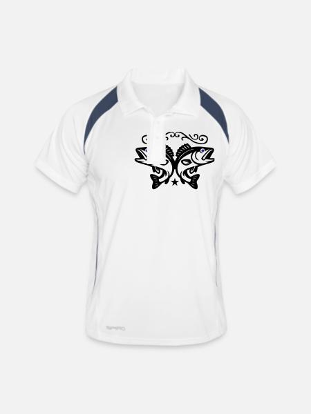 Pisces icon - Men's Polo breathable - white/navy - Front
