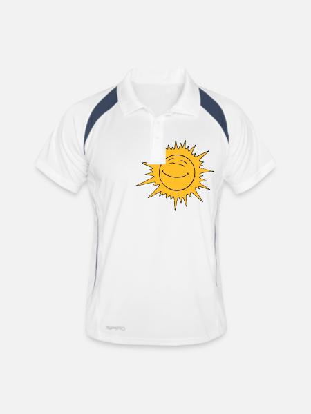 Smileysonne - Männer Polo atmungsaktiv - Weiß/Navy