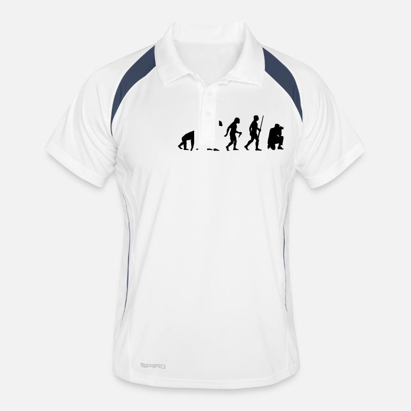 Photographer evolution - Männer Polo atmungsaktiv - Weiß/Navy