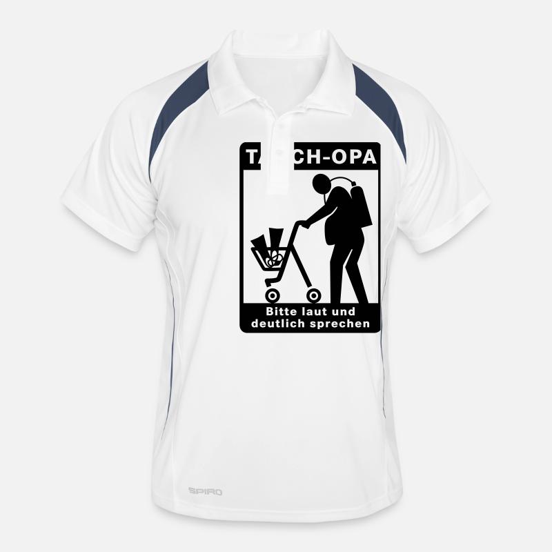 Tauch-Opa - Männer Polo atmungsaktiv - Weiß/Navy