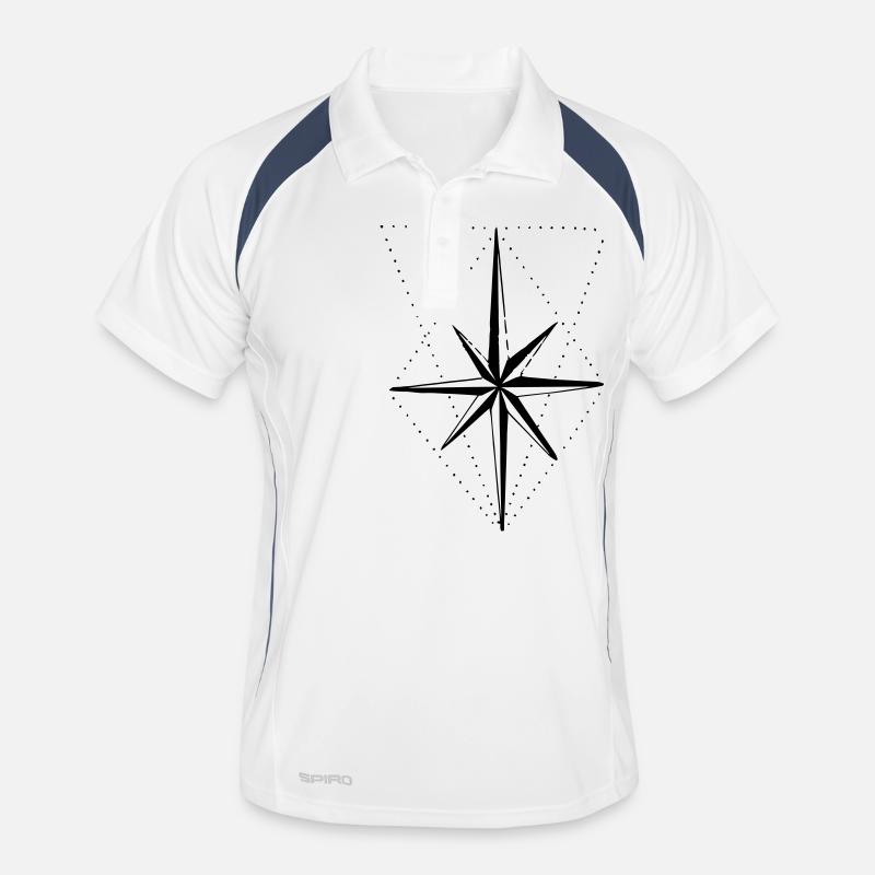 Kompass - Männer Polo atmungsaktiv - Weiß/Navy