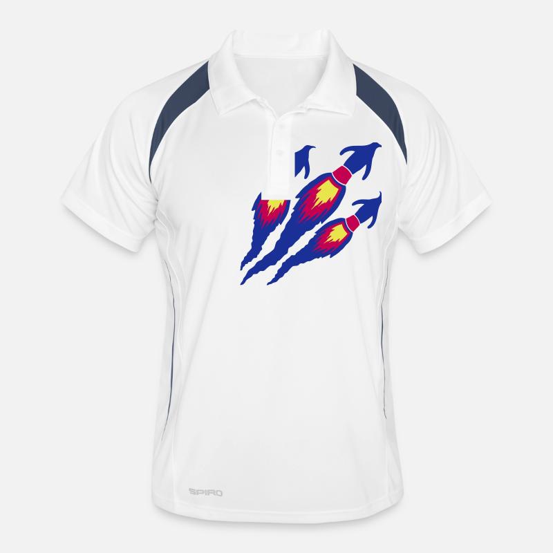 3 Funny Penguins Rockets Fire Team Flight Flying Men's Polo breathable