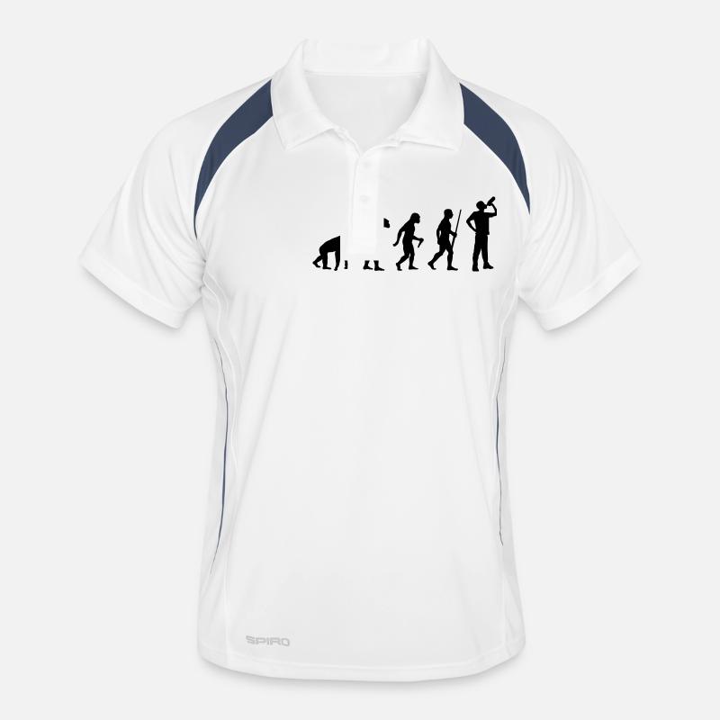 Beer Drinking Evolution - Männer Polo atmungsaktiv - Weiß/Navy