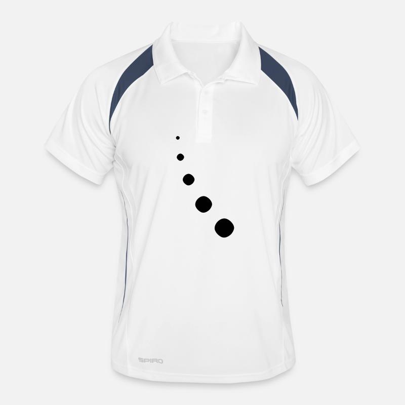 Punkte Dekor Bogen - Männer Polo atmungsaktiv - Weiß/Navy