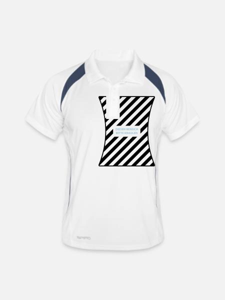Bitte kraulen - Männer Polo atmungsaktiv - Weiß/Navy - Vorne
