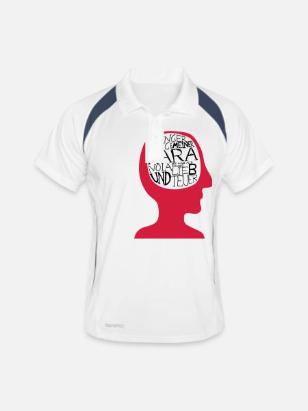 Finger weg von meiner Paranoia - Männer Polo atmungsaktiv - Weiß/Navy - Vorne