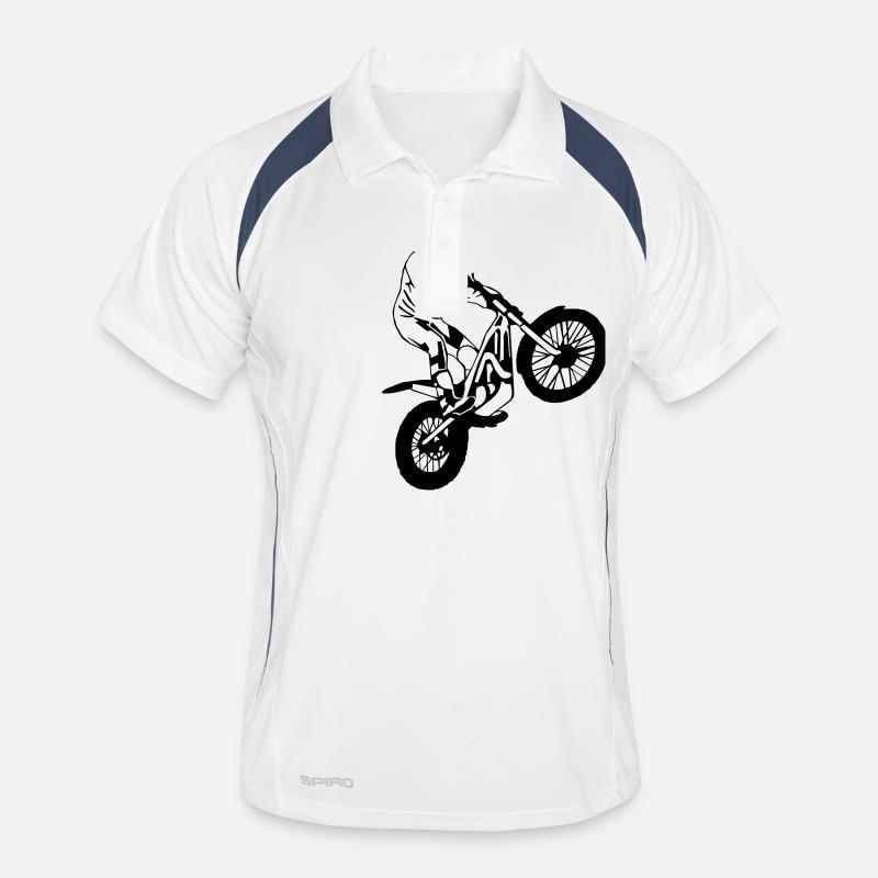 Trial - Männer Polo atmungsaktiv - Weiß/Navy