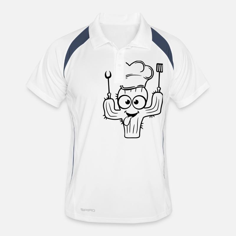 cactus soft cook restaurant grill chef hat pancake Men's Polo breathable