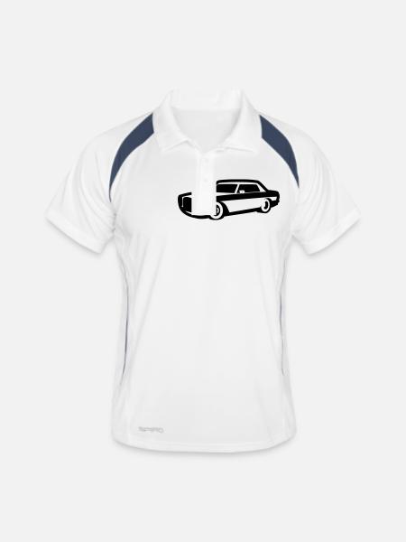 /8 01 - Männer Polo atmungsaktiv - Weiß/Navy - Vorne