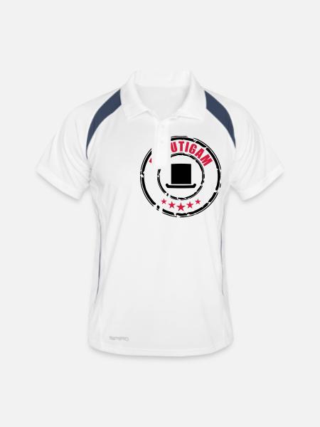 Bräutigam Stempel - Männer Polo atmungsaktiv - Weiß/Navy - Vorne