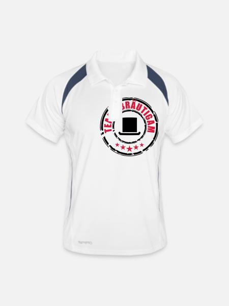 Team Bräutigam - Männer Polo atmungsaktiv - Weiß/Navy