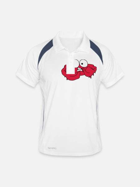 Krabbe - Männer Polo atmungsaktiv - Weiß/Navy - Vorne