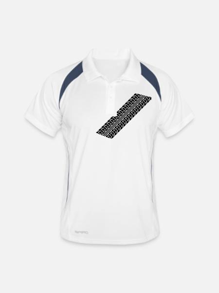 reifenspur__f1 - Polo respirant Homme - blanc/marine - Devant