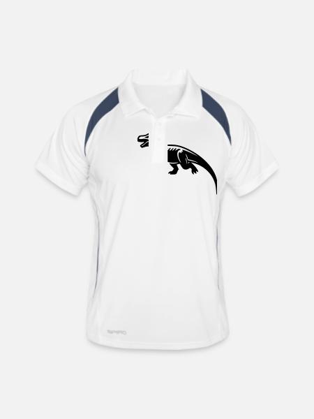 Raubvogel - Männer Polo atmungsaktiv - Weiß/Navy - Vorne