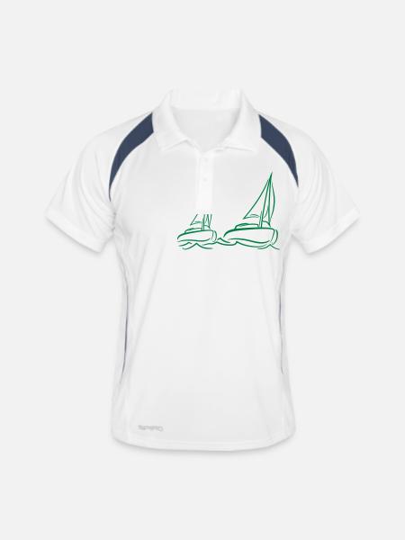 Deux navires Régate par équipe Régate de voile de compétition - Polo respirant Homme - blanc/marine - Devant