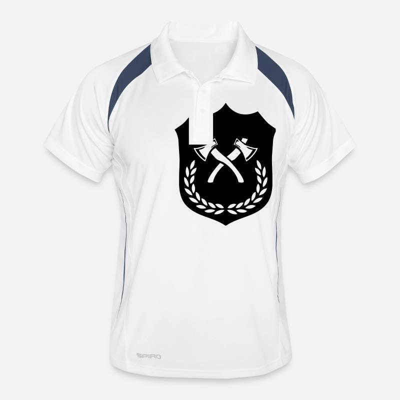 Wappen Axt Äxte Männer Polo atmungsaktiv