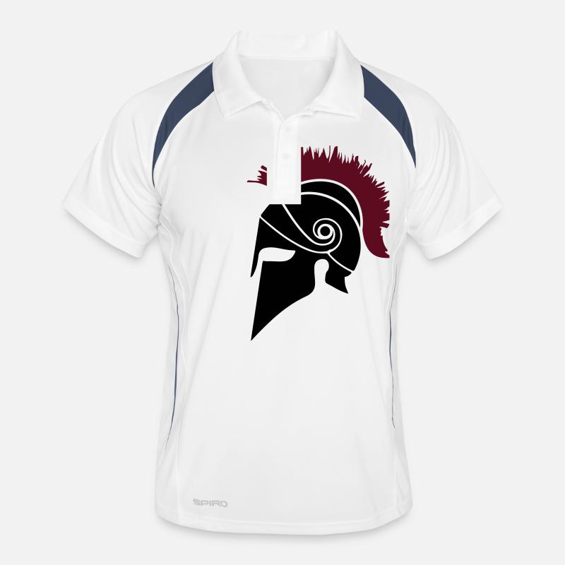 sparta warrior - Männer Polo atmungsaktiv - Weiß/Navy
