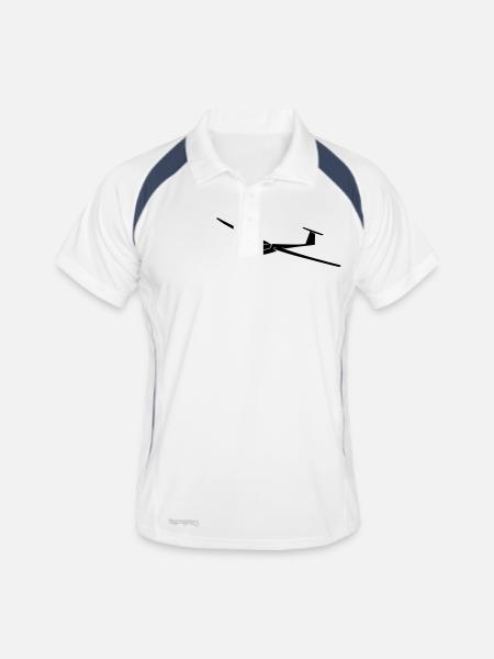 segelflugzeug_8 - Men's Polo breathable - white/navy - Front