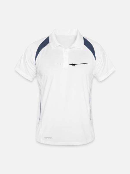 LS4 Clubklasse Geschenk - Männer Polo atmungsaktiv - Weiß/Navy - Vorne