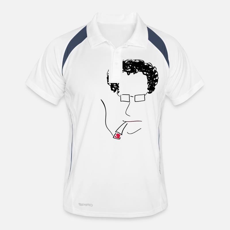 SMOKE BRAIN HPSTR - Männer Polo atmungsaktiv - Weiß/Navy