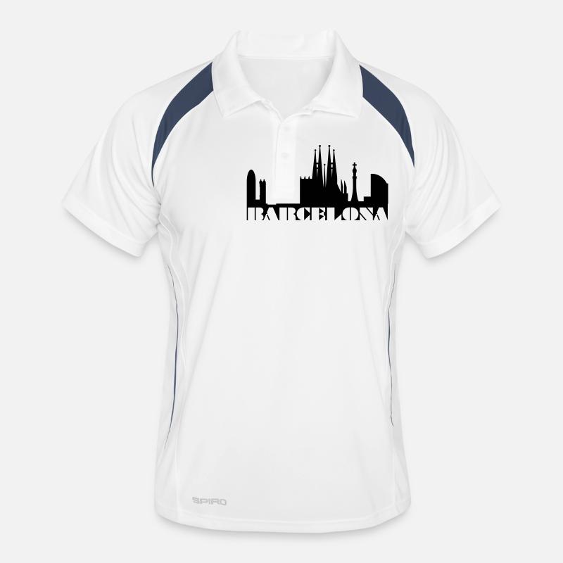 Skyline Barcelona Espagne Polo respirant Homme