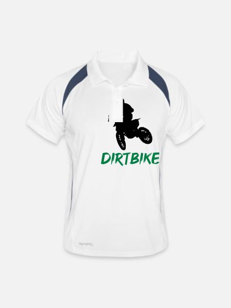 moto tout-terrain - Polo respirant Homme - blanc/marine - Devant