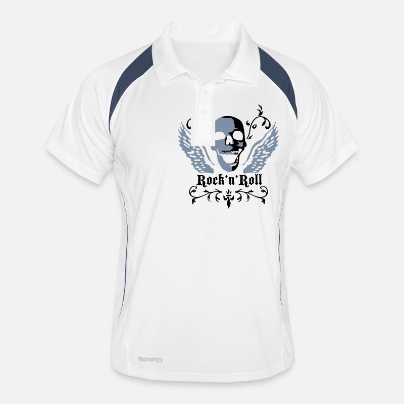 rock_n_roll_skull_2c Männer Polo atmungsaktiv