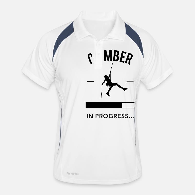 Climber in Progress - Männer Polo atmungsaktiv - Weiß/Navy