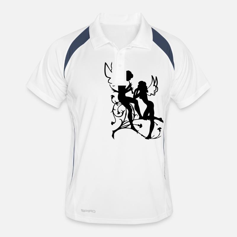 Angel, fairy, elf, magic, silhouette vector Men's Polo breathable