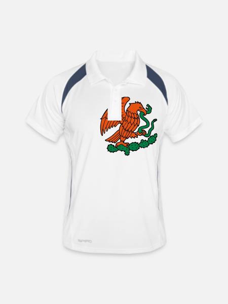 mexico eagle snake cactus mexico mexican - Men's Polo breathable - white/navy - Front