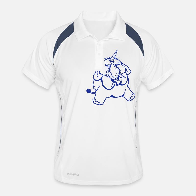 Unicorn, elephant, bad-tempered, angry, sad Men's Polo breathable