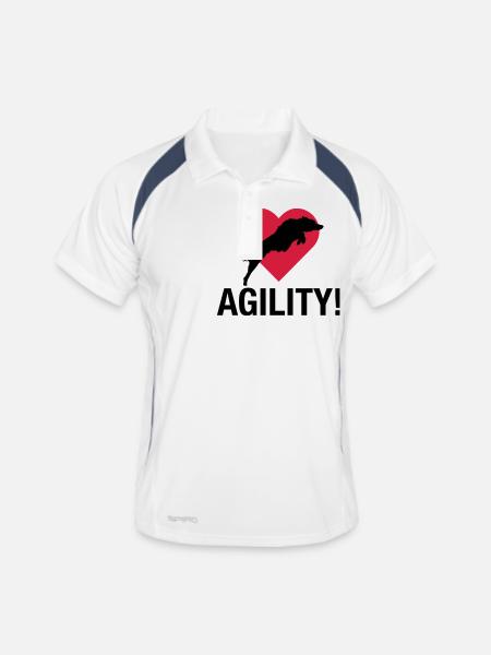 biglove_bordercollie - Männer Polo atmungsaktiv - Weiß/Navy - Vorne