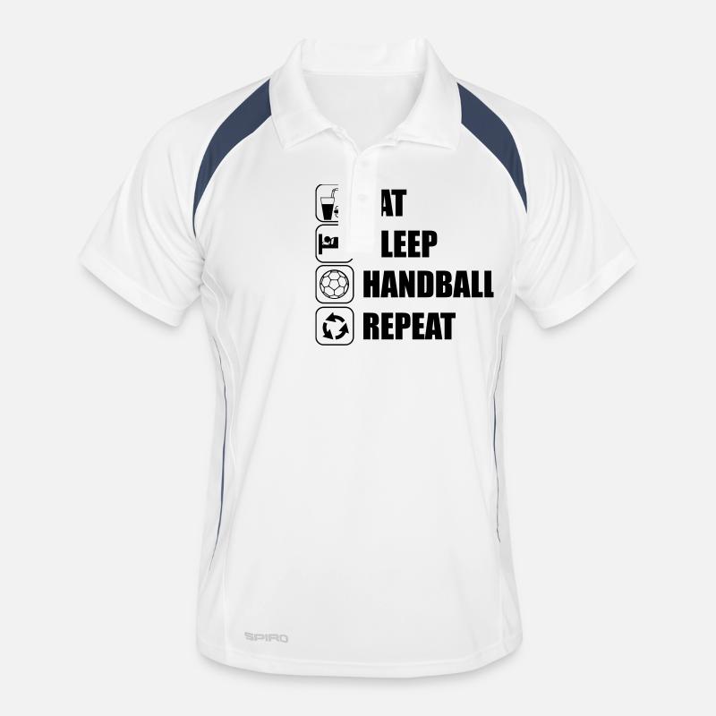 Eat,sleep,handball,repeat - Men's Polo breathable - white/navy