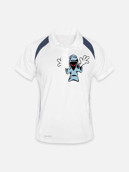 Judgement Day Classic Ghost Logo (Vector) - Men's Polo breathable - white/navy - Front