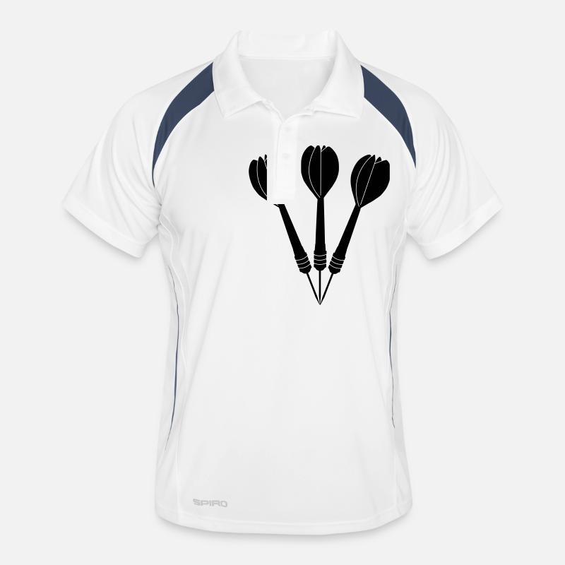 Flèches de fléchettes - Polo respirant Homme - blanc/marine