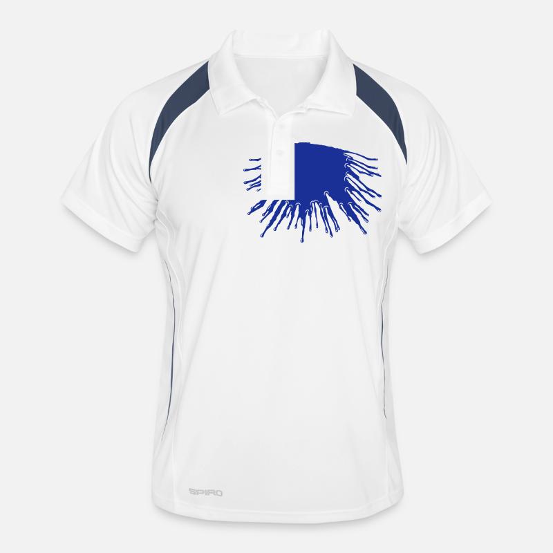 Klecks tropfen fleck - Männer Polo atmungsaktiv - Weiß/Navy