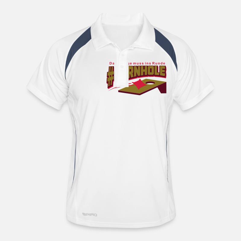 Cornhole - das Eckige muss ins Runde Männer Polo atmungsaktiv