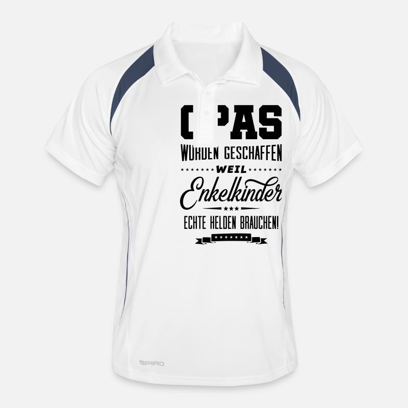 opas wahre helden - Männer Polo atmungsaktiv - Weiß/Navy