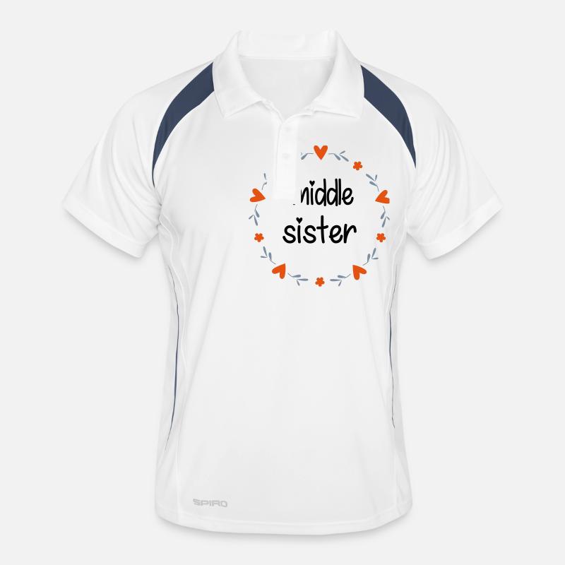 Middle Sister - Männer Polo atmungsaktiv - Weiß/Navy