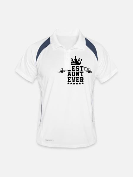 best aunt ever - Männer Polo atmungsaktiv - Weiß/Navy - Vorne