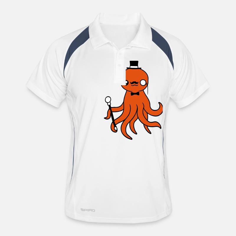 Kraken Mr. Sir Top Hat Monocle Glasses Empire Men's Polo breathable