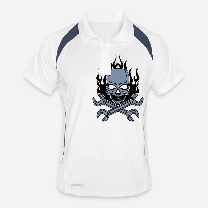 Tuning Skull - Men's Polo breathable - white/navy