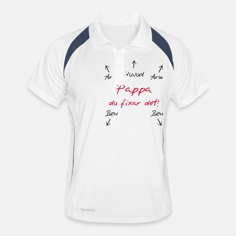 Pappa du fixar det - Männer Polo atmungsaktiv - Weiß/Navy