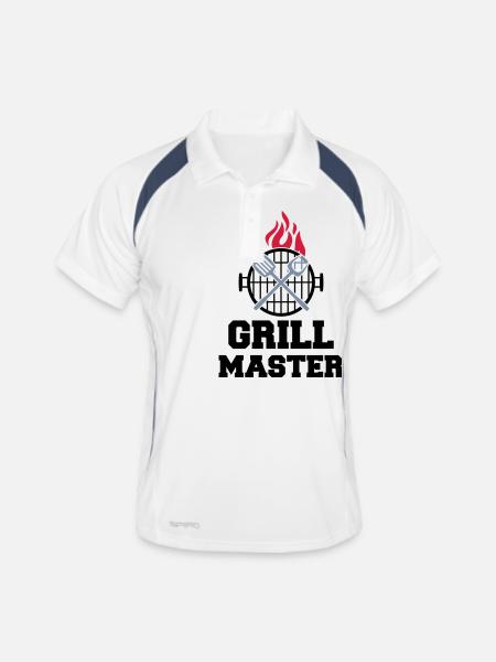 Grill Master BBQ - Polo respirant Homme - blanc/marine