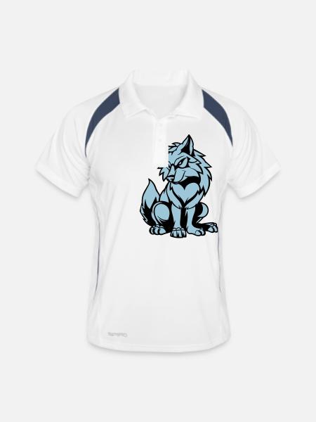 Wolf Comic Animal - Men's Polo breathable - white/navy - Front